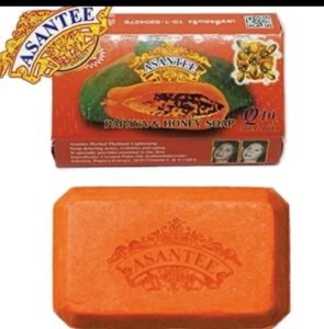 Asantee Soap Papaya Honey Skin Herbal Face Body Q10 AHA BHA 125g